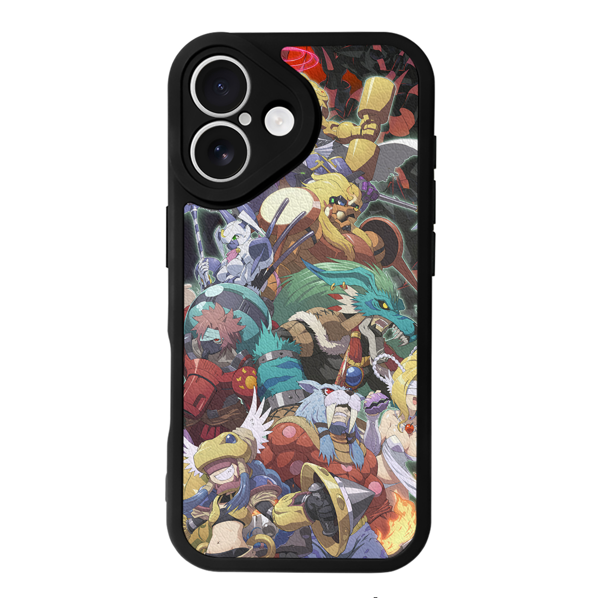（画像用） Digimon デジタルモンスター/デジモン 【iPhone 16シリーズ対応】シリコンスマホケース（レザー調） 材質：シリコン